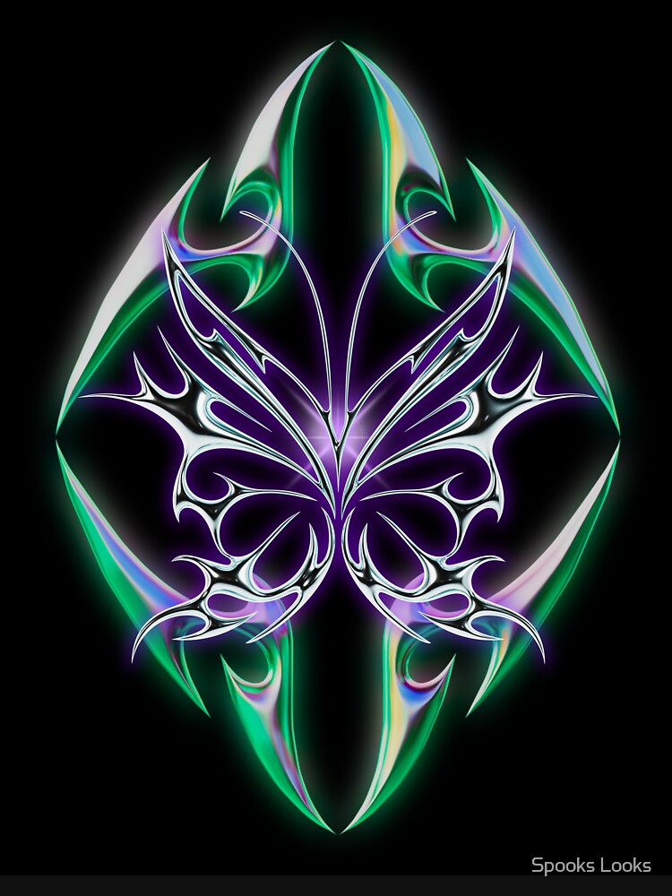 Gothic Cybersigilism Chrome Butterfly Aura by Spooks Looks T-Shirts, Hoodie, Sweatshirt | BlankRebels.com (Image 3)