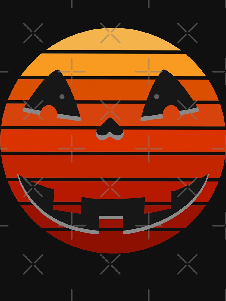 Jack O'Lantern Retro Sunset Halloween Pumpkin Design by up4tee T-Shirts, Hoodie, Sweatshirt | BlankRebels.com (Image 3)