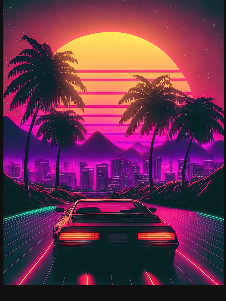 Sunset Sprint: Synthesizes the Skyline by Mullet Monkey T-Shirts, Hoodie, Sweatshirt | BlankRebels.com (Image 3)