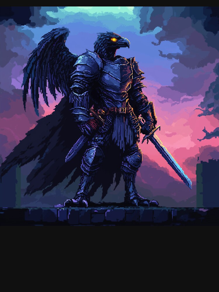 Raven Knight Pixel Art T-Shirts, Hoodie, Sweatshirt