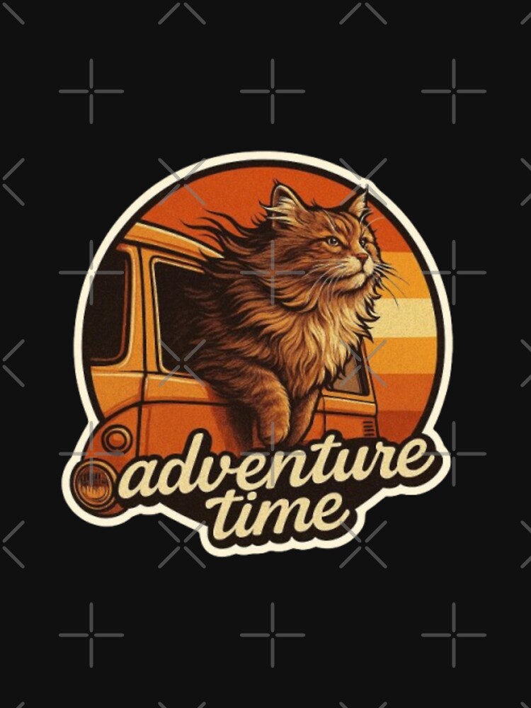 Adventure Time – Retro Cat Vintage 70s Aesthetic | Groovy Kitty Cat Lover Gift Design by Typologystudios... (Image 3)