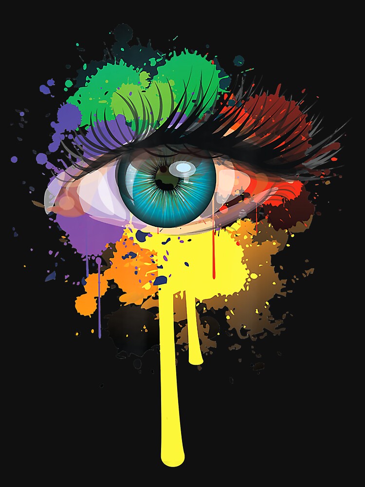 Rainbow Eye Shirt Cute Paint Splash LGBT Eye Gift by AntonetteSimo Hoodie, Sweatshirt | BlankRebels.com (Image 3)