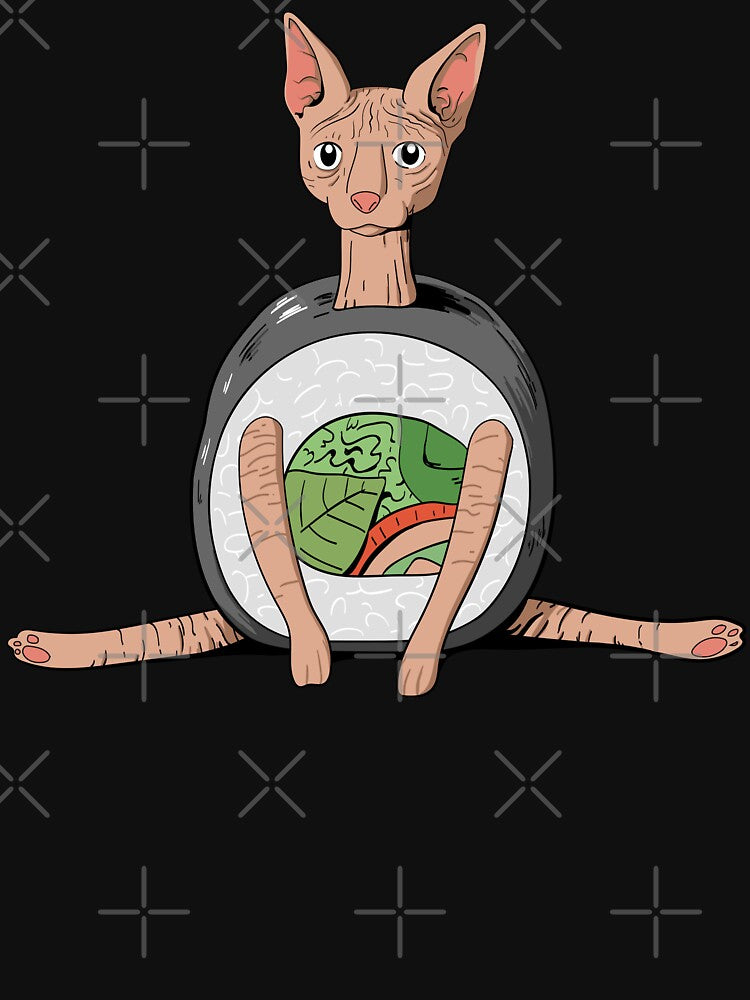 Sphynx Cat Sushi Roll by OnepixArt T-Shirts, Hoodie, Sweatshirt | BlankRebels.com (Image 3)