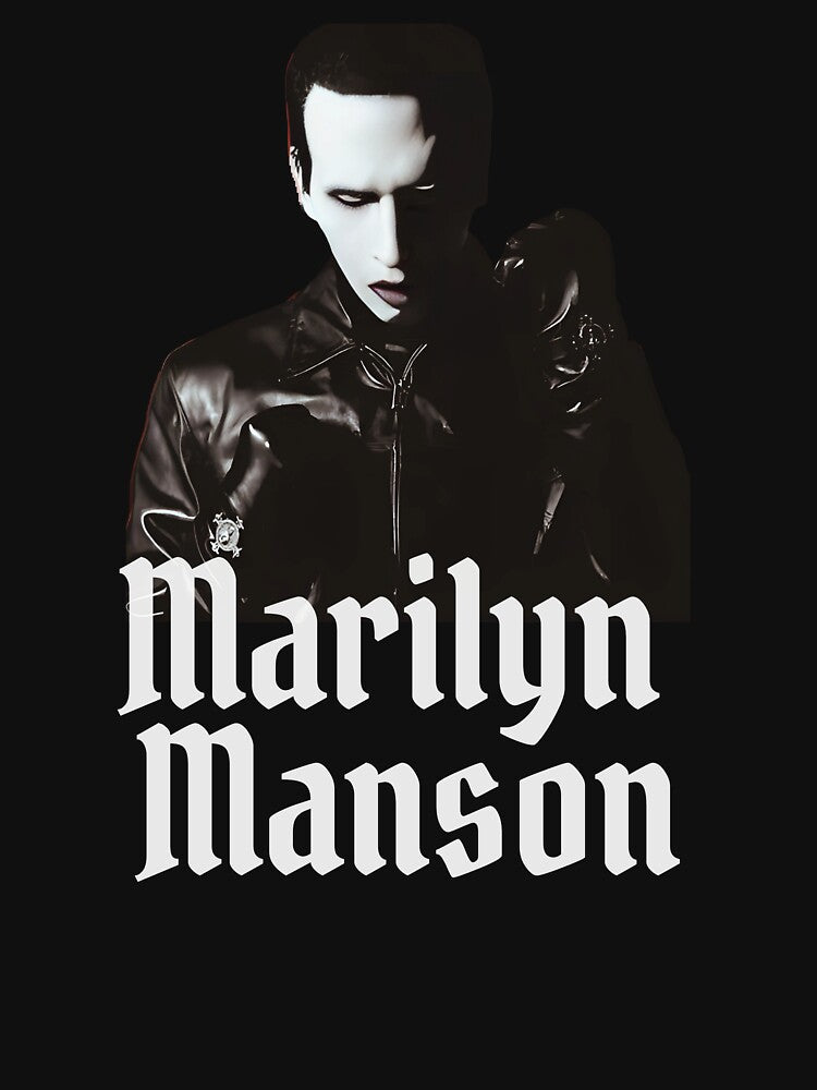 Marilyn Manson Inspired Shirt | Creeping Shadow Portrait by New Mentality: Mindset Apparel Hoodie, Sweatshirt (Image 3)