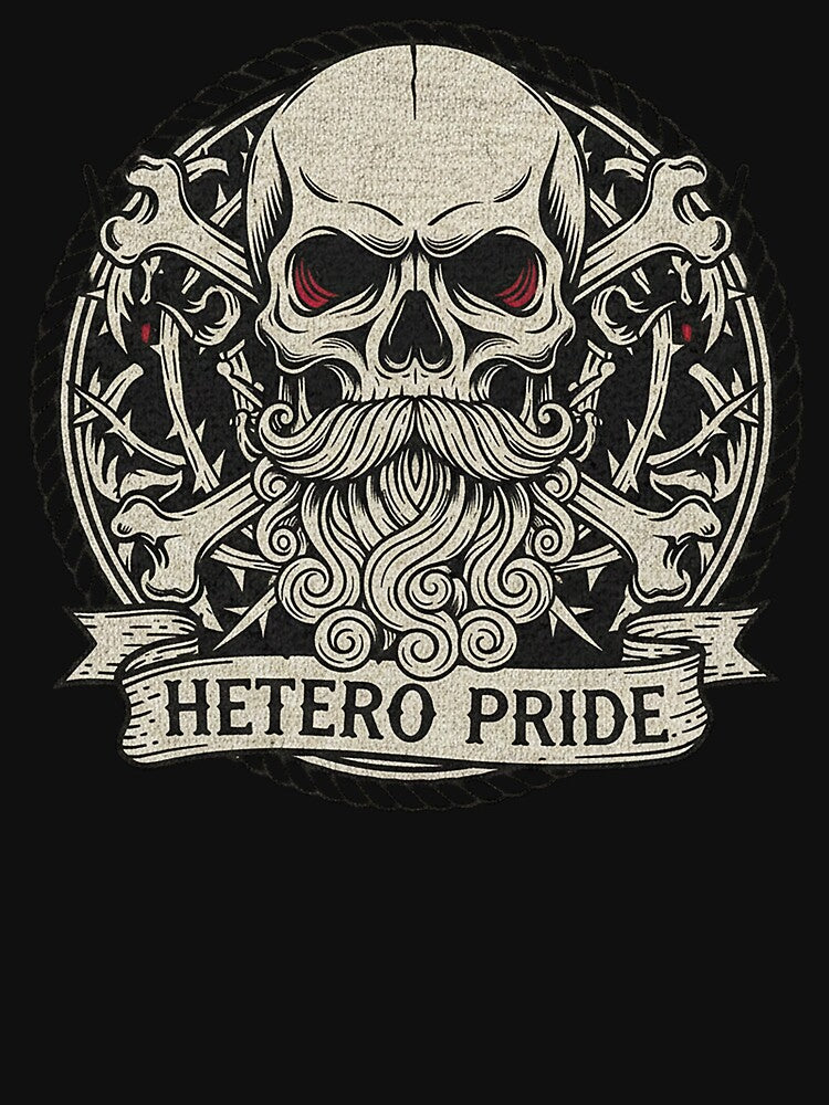 Classic Hetero Pride Emblem with Beard Skull by Reggiano T-Shirts, Hoodie, Sweatshirt | BlankRebels.com (Image 3)