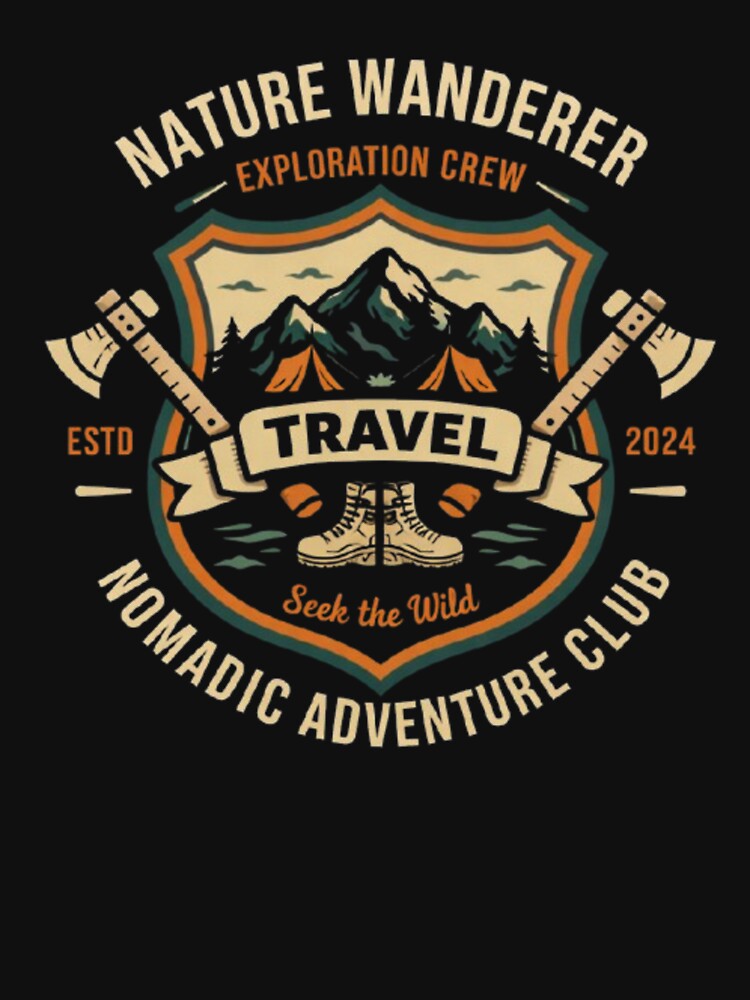 Seek The Wild – Vintage Travel Adventure Emblem Design by Dogandesighn T-Shirts, Hoodie, Sweatshirt (Image 3)