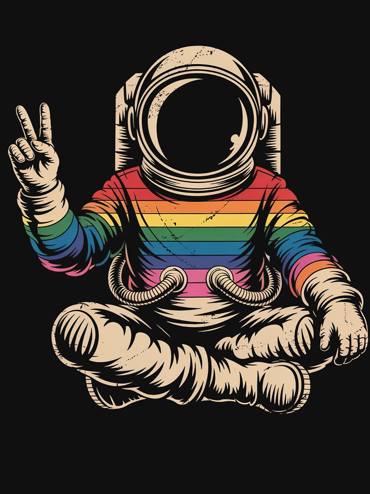 Astronaut Moon Rainbow Flag Lgbtq Gay Pride by Elenasriveras T-Shirts, Hoodie, Sweatshirt | BlankRebels.com (Image 3)