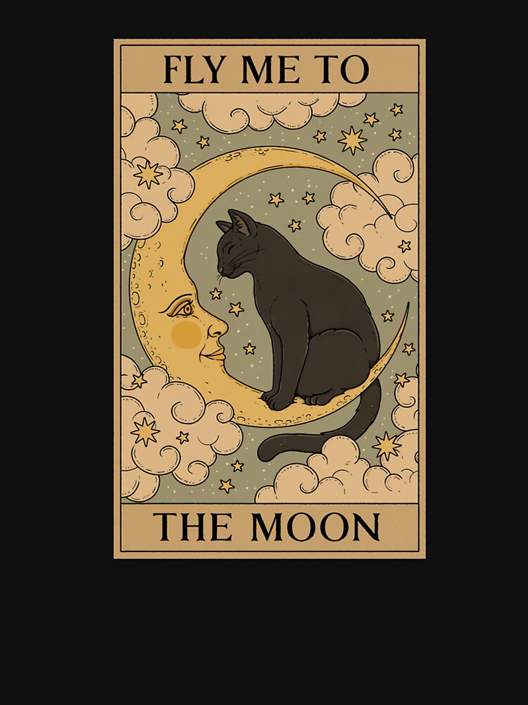 Tarot Card The Crescent Moon And Black Cat Fly To Me by taaddison50 T-Shirts, Hoodie, Sweatshirt | BlankRebels.com (Image 3)