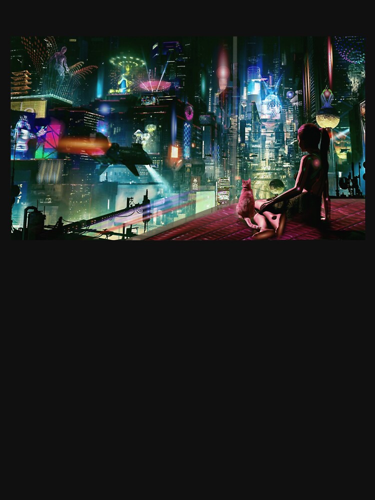 Cyberpunk Girl Dystopian Japan Steampunk Science Fiction by Creekman Designs