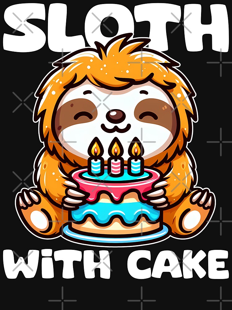 SLOTH WITH CAKE - BIRTHDAY GIFT by KEF Custom T-Shirts, Hoodie, Sweatshirt | BlankRebels.com (Image 3)