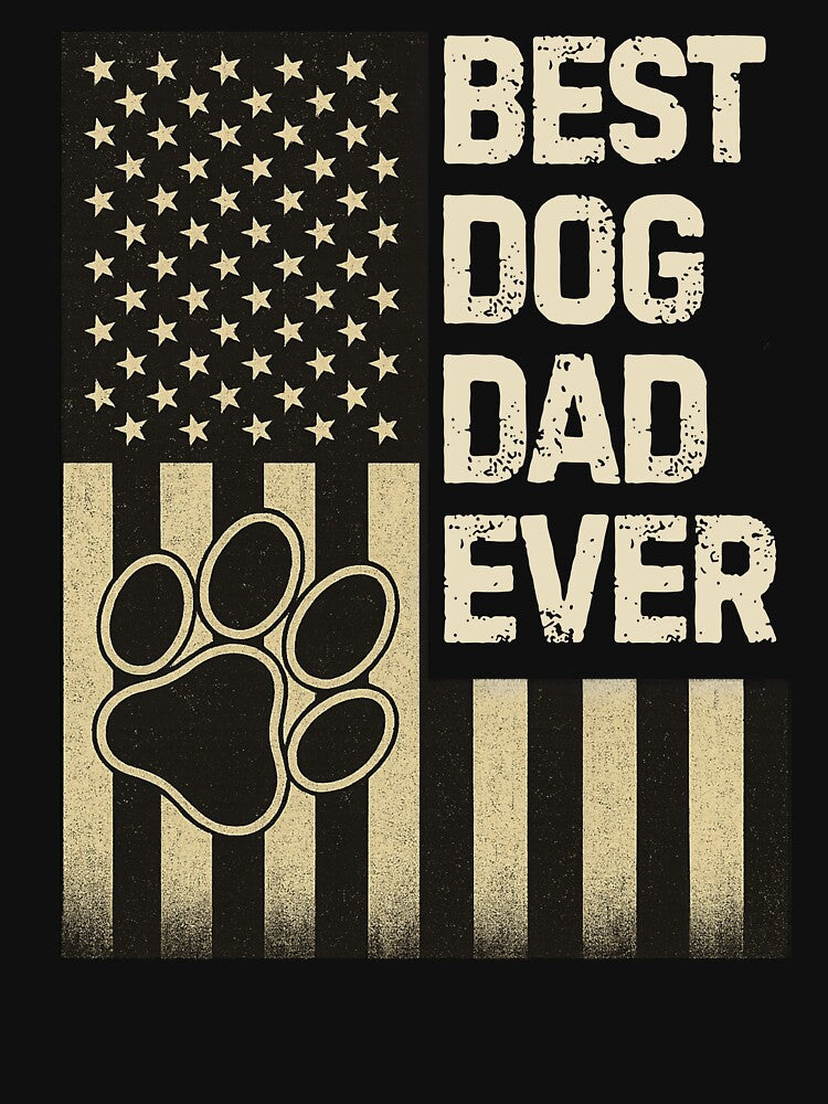 Best Dog Dad Ever American Flag Paw Print Design by flagylART T-Shirts, Hoodie, Sweatshirt | BlankRebels.com (Image 3)
