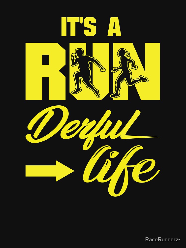 It's A Run Derful Life - Running Quotes -  Yellow, Black, White - Marathoner Gift, Runner's Gift, Running Gift... (Image 3)
