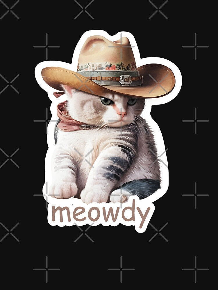 Meowdy Partner Cat Wearing a Cowboy Hat by TeeTopiaa T-Shirts, Hoodie, Sweatshirt | BlankRebels.com (Image 3)