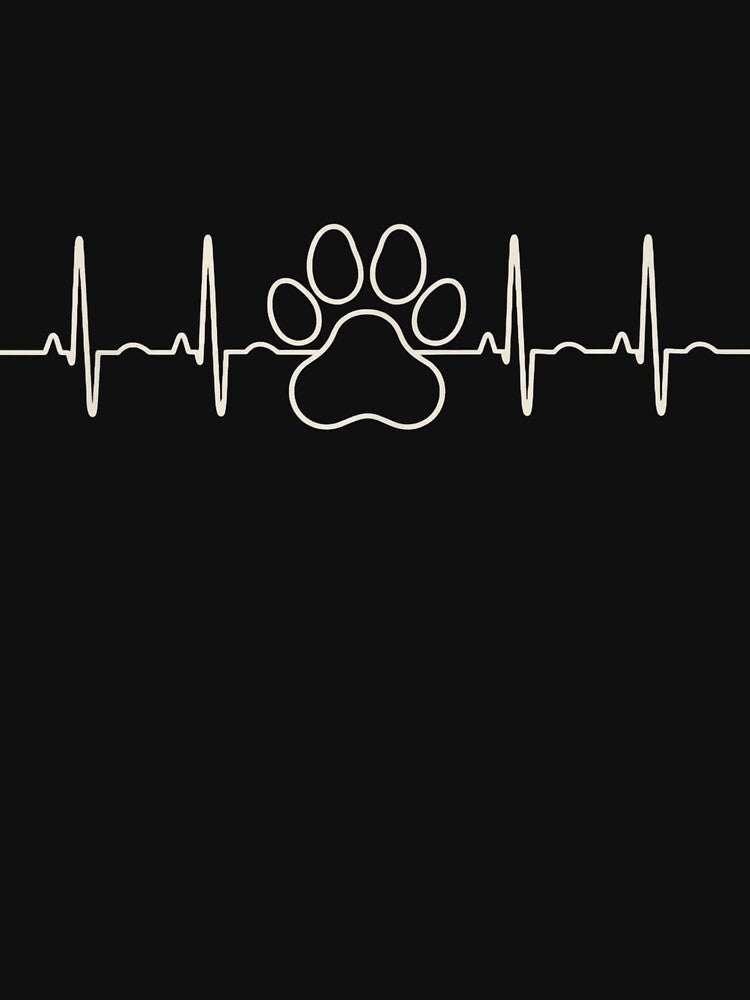 Paw Print Heartbeat Animal Lover Pet Owner Dog Mom Cat Dad by salmzouriart