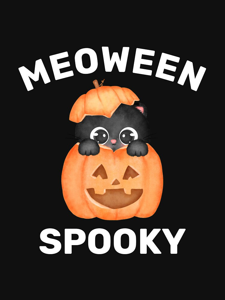 Cute Meow Spooky Meoween Halloween Creepy Cats Meow Halloween by lodarohit T-Shirts, Hoodie, Sweatshirt (Image 3)