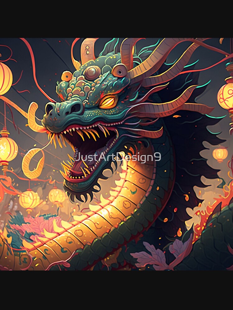Roaring Dragon Face - Powerful and Fierce Dragon Art by JustArtDesign9 T-Shirts, Hoodie, Sweatshirt (Image 3)