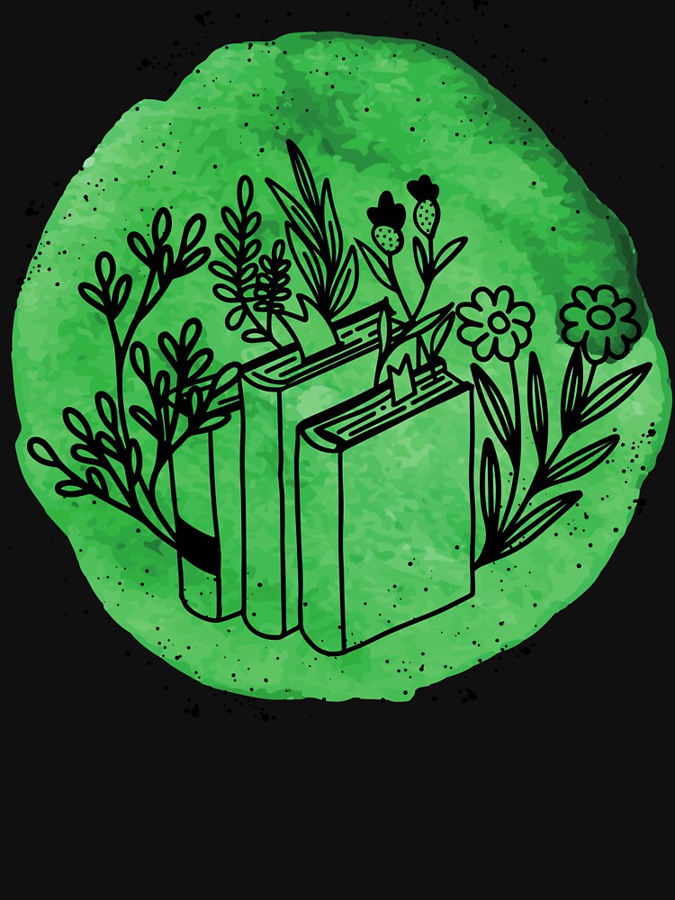 Open Book With Flowers Aesthetic Green by wowshopmw T-Shirts, Hoodie, Sweatshirt | BlankRebels.com (Image 3)