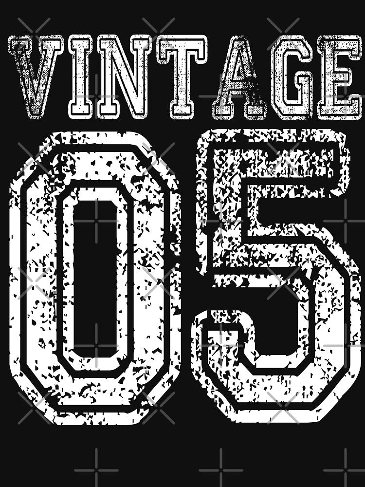 Vintage 05 2005 T-shirt Birthday Gift Age Year Old Boy Girl Cute Funny Man Woman Jersey Style by arcadetoystore... (Image 3)