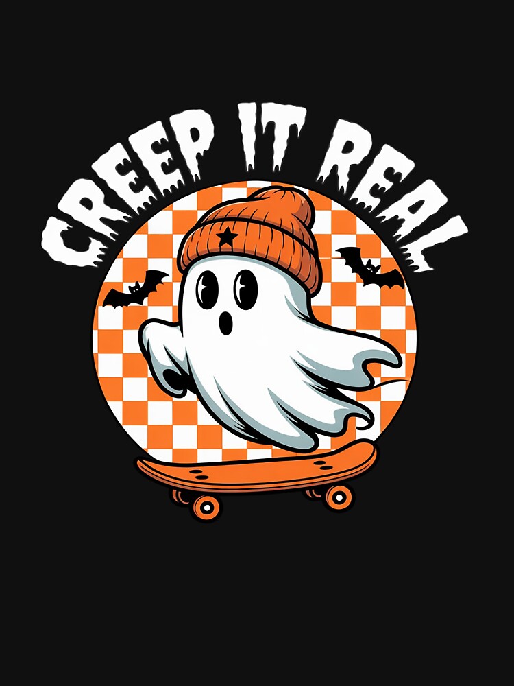 Creep It Real Halloween Party Ghost Skateboard by BubblePancake T-Shirts, Hoodie, Sweatshirt | BlankRebels.com (Image 3)