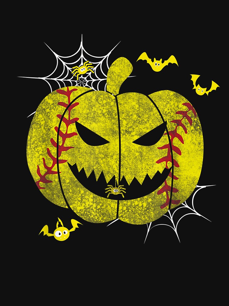 Funny Halloween Softball Player Scary Pumpkin Spider Girls by Jonahjimenez T-Shirts, Hoodie, Sweatshirt (Image 3)
