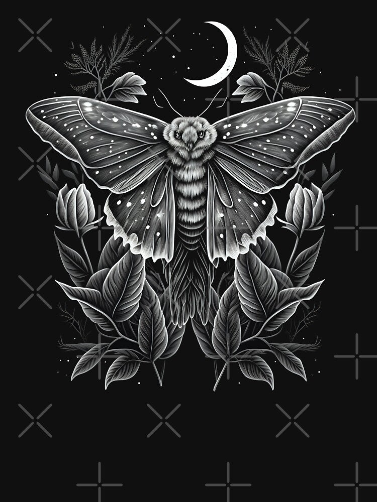 moth with moon by DerSenat T-Shirts, Hoodie, Sweatshirt | BlankRebels.com (Image 3)