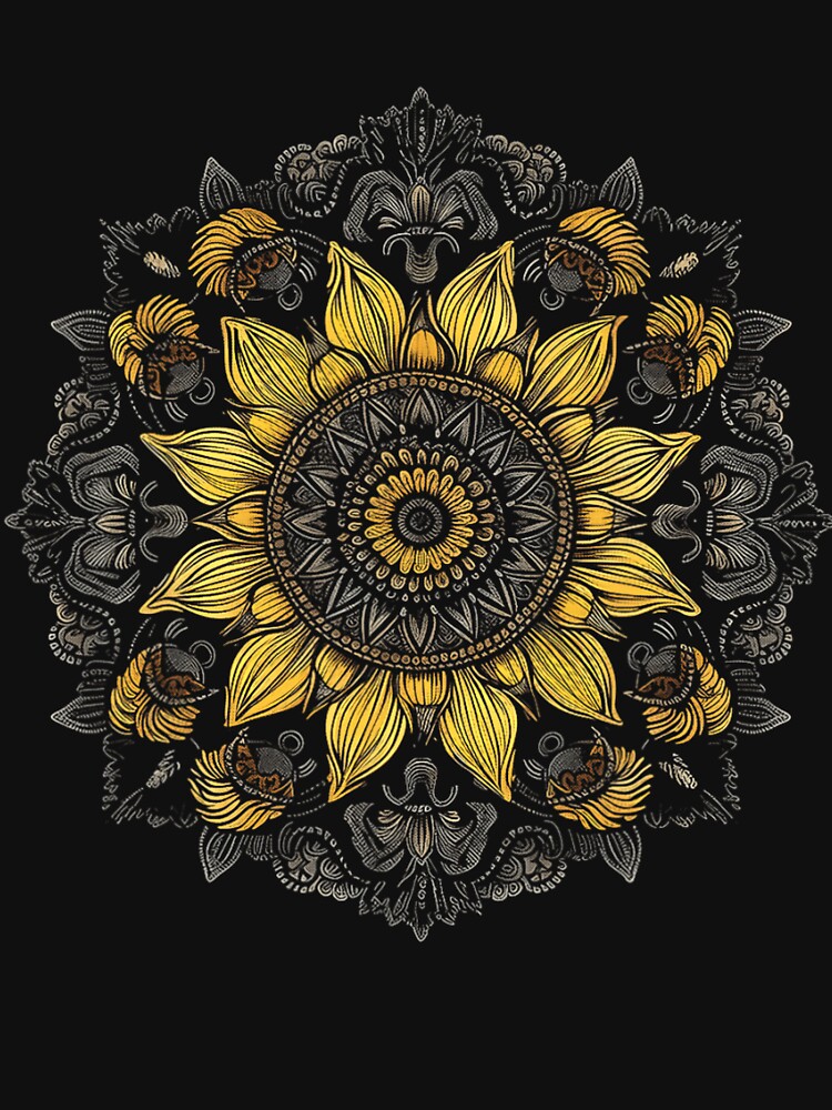 Sunflower Mandala Cottagecore Aesthetic 	 	 Graphic by gotinevojicj T-Shirts, Hoodie, Sweatshirt | BlankRebels.com (Image 3)