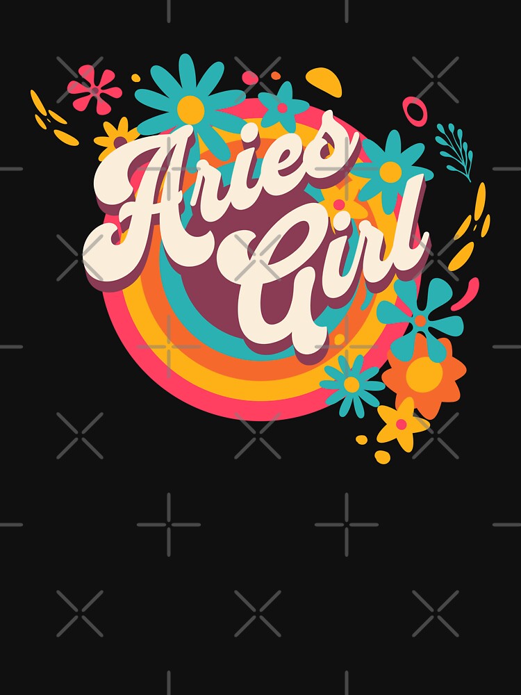 Retro Aries Girl Hippy Zodiac Horoscope by MasterKlaw T-Shirts, Hoodie, Sweatshirt | BlankRebels.com (Image 3)