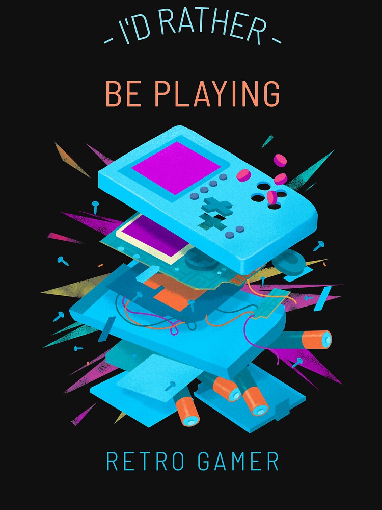 I'd Rather Be Playing Retro Games Design by Artpace T-Shirts, Hoodie, Sweatshirt | BlankRebels.com (Image 3)