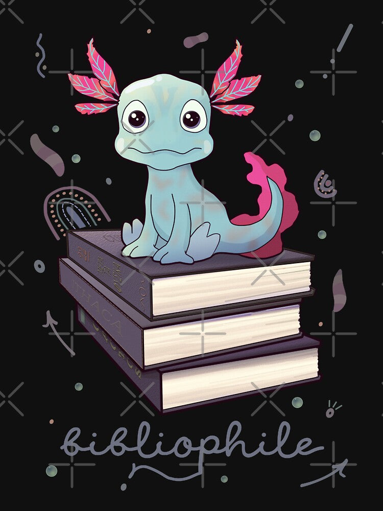 Bibliophile Axolotl by lazarosdesign T-Shirts, Hoodie, Sweatshirt | BlankRebels.com (Image 3)