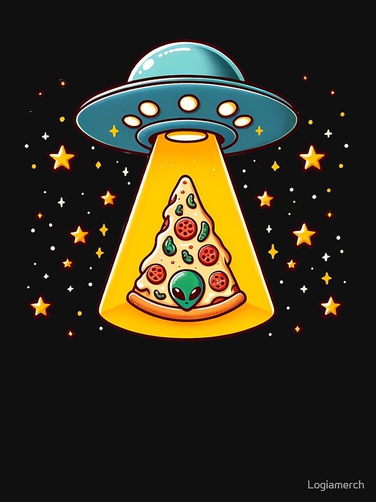Funny Alien Beaming Pizza by Logiamerch T-Shirts, Hoodie, Sweatshirt | BlankRebels.com (Image 3)