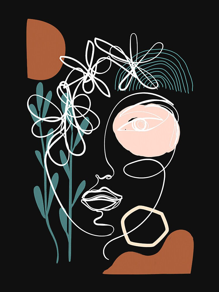 Line Art Face Abstract Art One Line Minimal by DavidBatton T-Shirts, Hoodie, Sweatshirt | BlankRebels.com (Image 3)