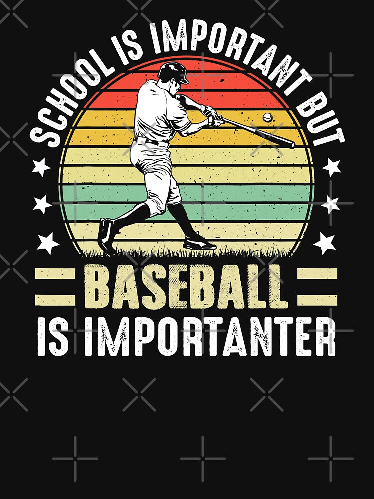 Vintage School Is Important But Baseball Is Importanter Gift by MichelSorour T-Shirts, Hoodie, Sweatshirt (Image 3)