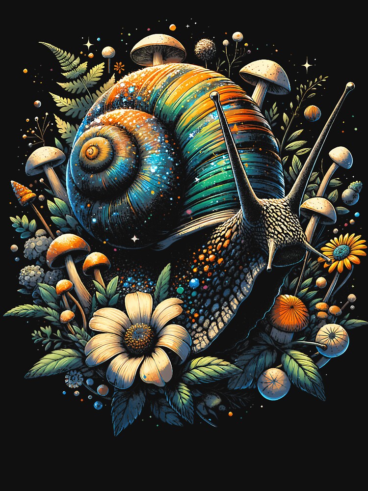 Snail Mushroom Floral Cottagecore Fairycore Aesthetic by bonurasuliaj T-Shirts, Hoodie, Sweatshirt (Image 3)