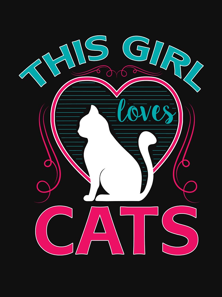 This Girl Loves Cats — Cute Cat Lover Heart Design by aishacloset T-Shirts, Hoodie, Sweatshirt | BlankRebels.com (Image 3)