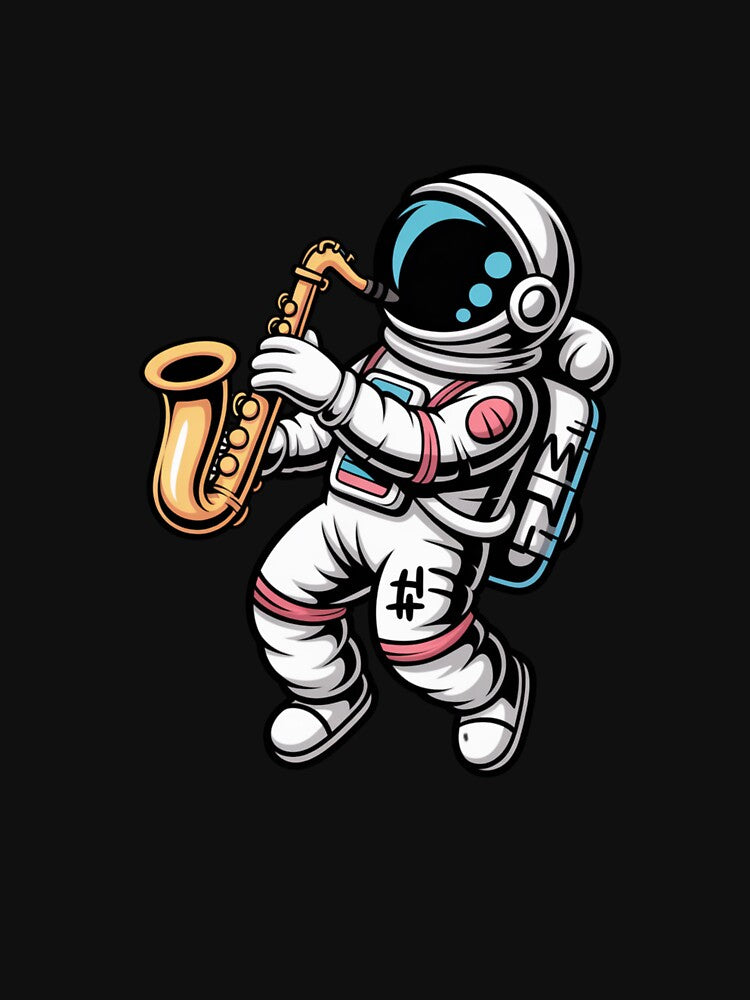 Saxophone Astronaut – Cool Neon Space Jazz Music Design by ColorSplash123 T-Shirts, Hoodie, Sweatshirt (Image 3)
