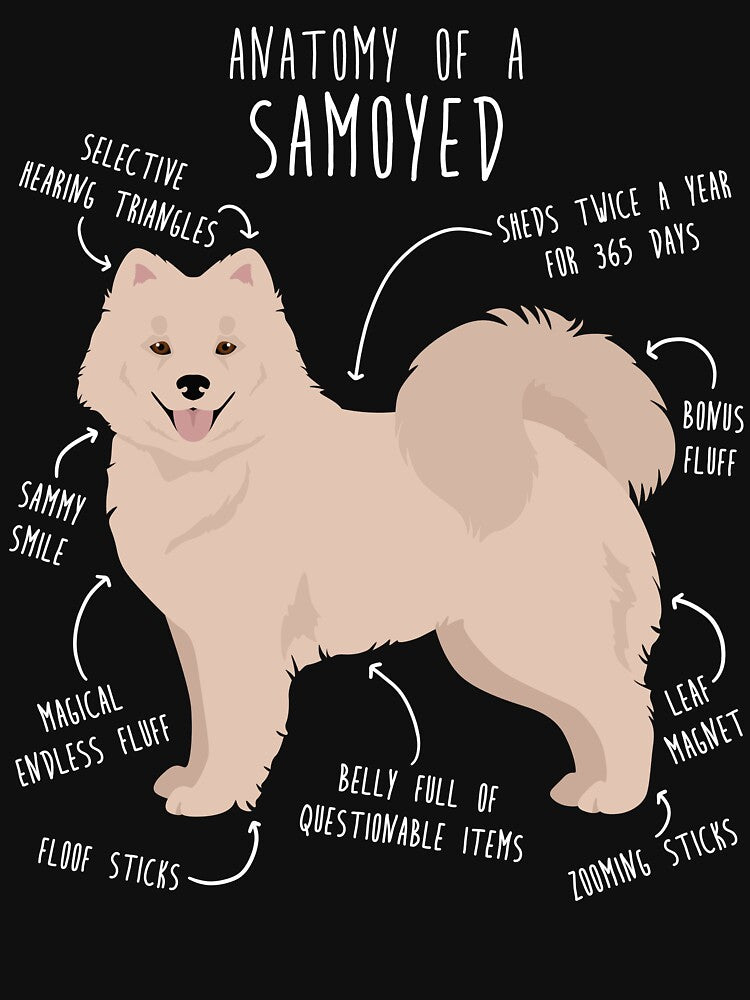 Biscuit Cream Samoyed Dog Anatomy by Clara Hollins T-Shirts, Hoodie, Sweatshirt | BlankRebels.com (Image 3)