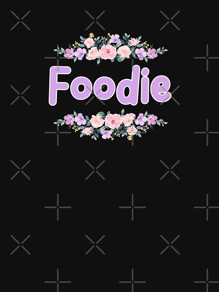 Purple Flower Foodie Name Label (Black) by NormadWorld T-Shirts, Hoodie, Sweatshirt | BlankRebels.com (Image 3)