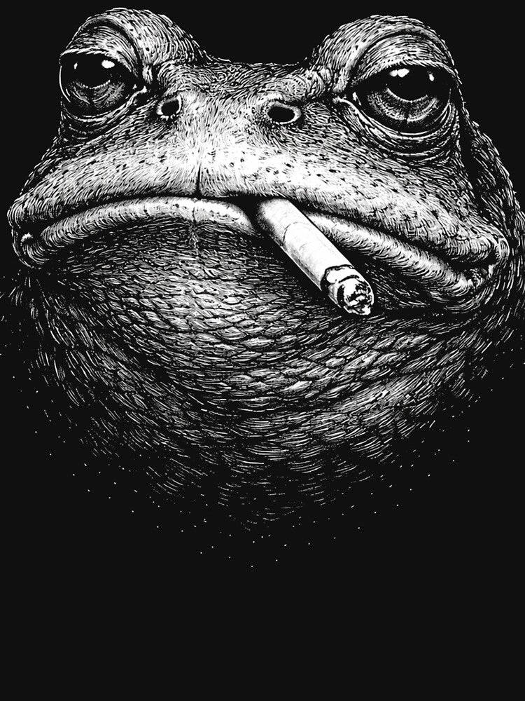 frog Smoking Cigarette Funny frog Meme by Kladhadredo T-Shirts, Hoodie, Sweatshirt | BlankRebels.com (Image 3)