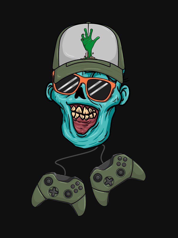 Zombie Video Game Player Halloween Zombie Gamer Gear by DynamicDesign T-Shirts, Hoodie, Sweatshirt (Image 3)