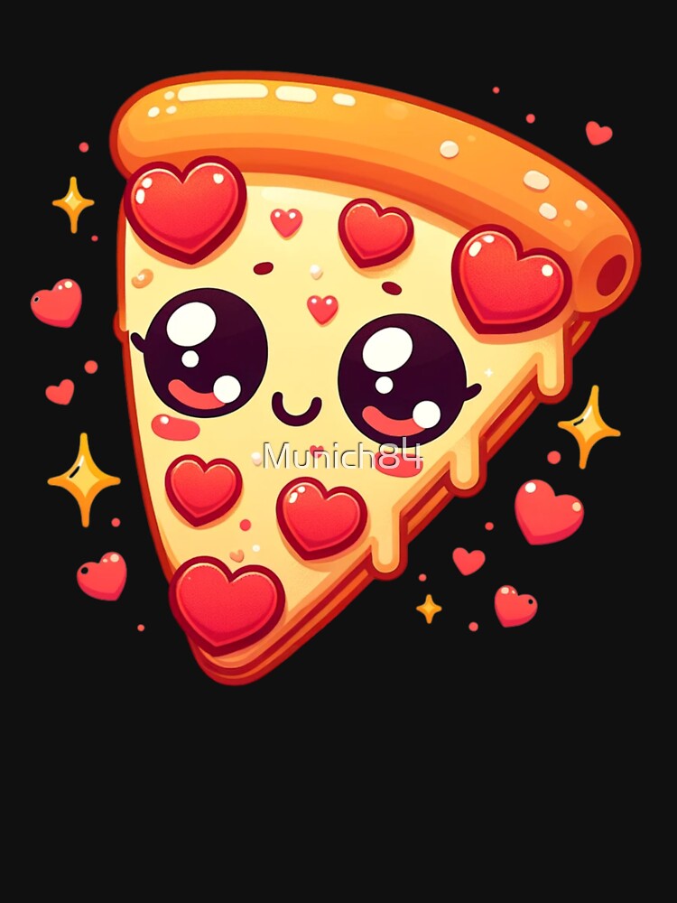Kawaii Pizza Love Hearty Treat Valentine's Day by Munich84 T-Shirts, Hoodie, Sweatshirt | BlankRebels.com (Image 3)