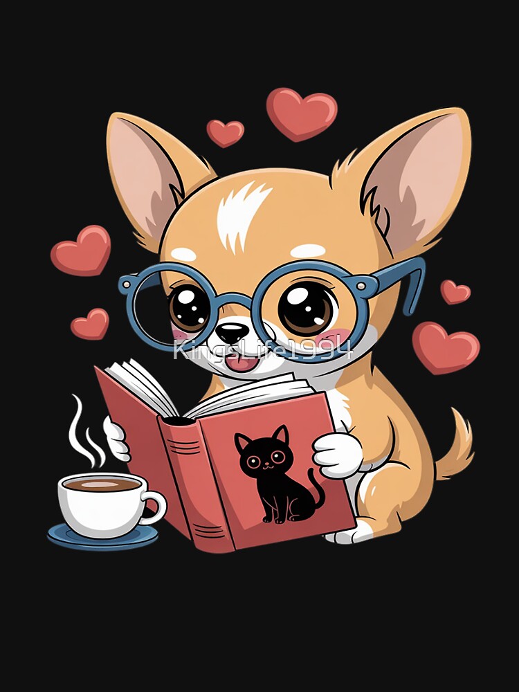 Chihuahua Dog Reading a Book Cute Dog Lover by KingsLife1994 T-Shirts, Hoodie, Sweatshirt | BlankRebels.com (Image 3)