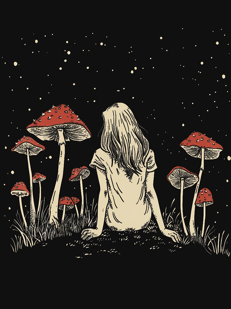 Mushroom Forest Girl Fairycore Vintage Cottagecore Aesthetic by KristenSophie T-Shirts, Hoodie, Sweatshirt (Image 3)