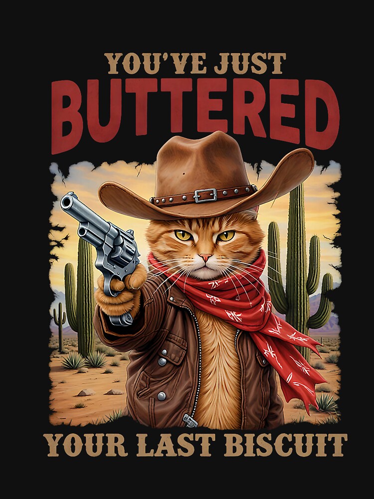 Funny Cowboy Cat You've Just Buttered Your Last Biscuit by ArleneRowe T-Shirts, Hoodie, Sweatshirt (Image 3)