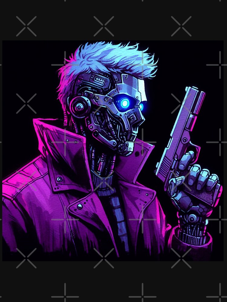Cyberpunk Android with Gun by RESToRAPTOR T-Shirts, Hoodie, Sweatshirt | BlankRebels.com (Image 3)