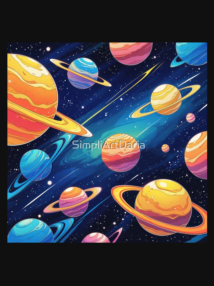Pattern of cosmic planets by SimpliArtDaria T-Shirts, Hoodie, Sweatshirt | BlankRebels.com (Image 3)