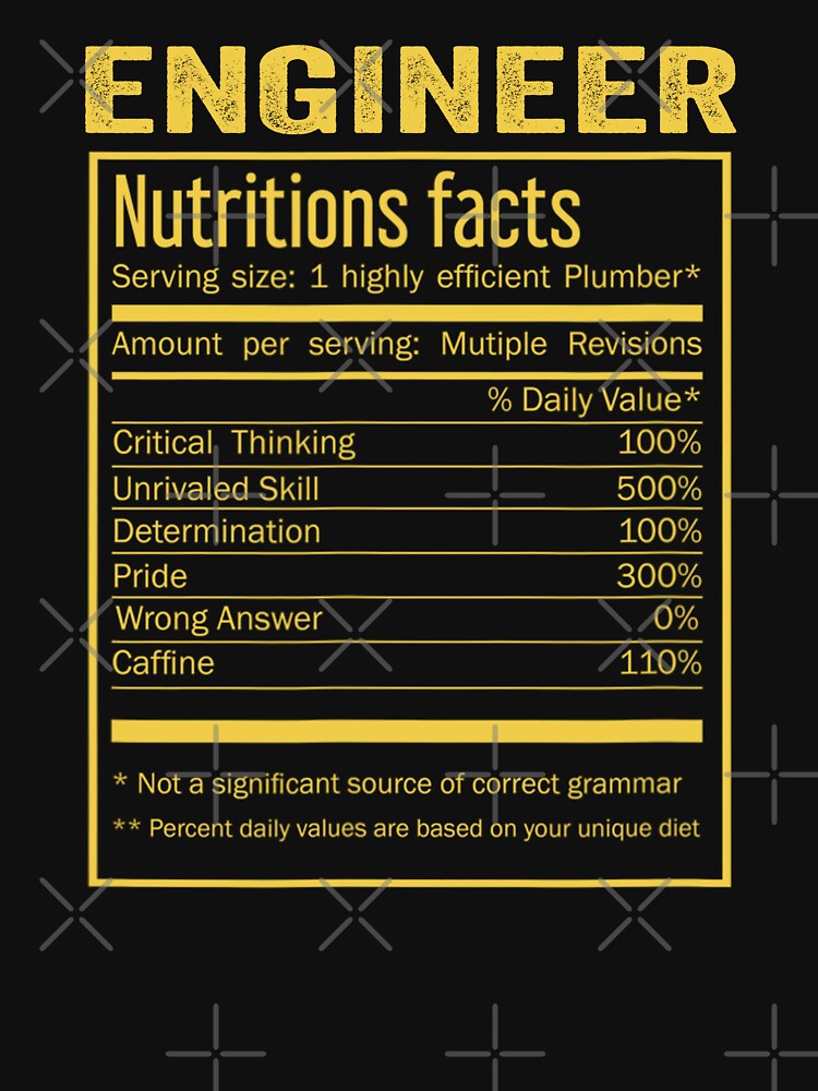 Engineer Shirt Cool Engineer Funny Nutrition Facts Fathers Days Engineer Nutrition Facts T-Shirts, Hoodie, Sweatshirt
