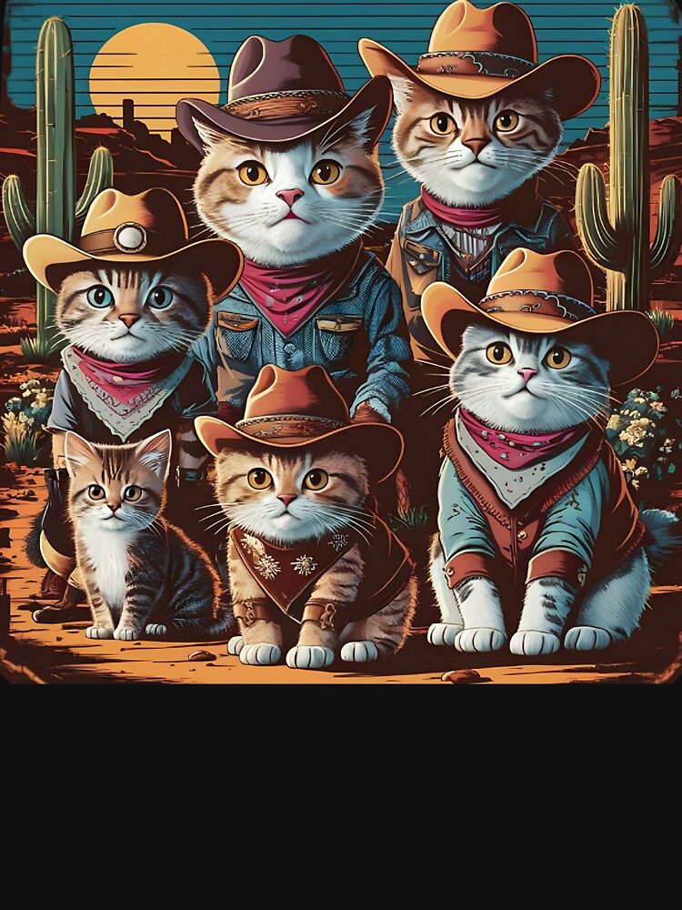 cowboy cats and kittens western vintage by rtlabdo T-Shirts, Hoodie, Sweatshirt | BlankRebels.com (Image 3)