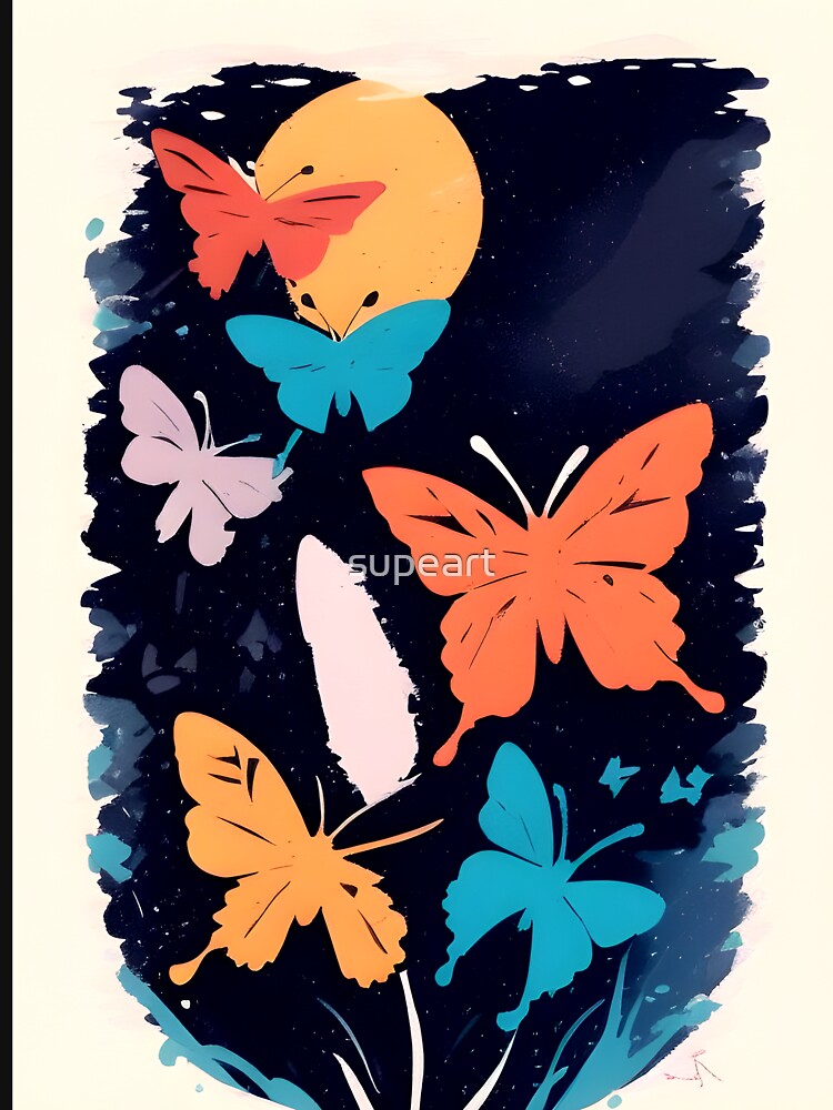 Shop Our High-quality Collection of Minimalist Butterfly Art Prints by supeart T-Shirts, Hoodie, Sweatshirt (Image 3)
