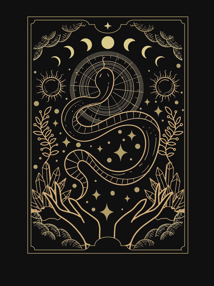 Vintage Tarot Card Astrology Snake Reptiles Horror Retro by taaddison50 T-Shirts, Hoodie, Sweatshirt (Image 3)
