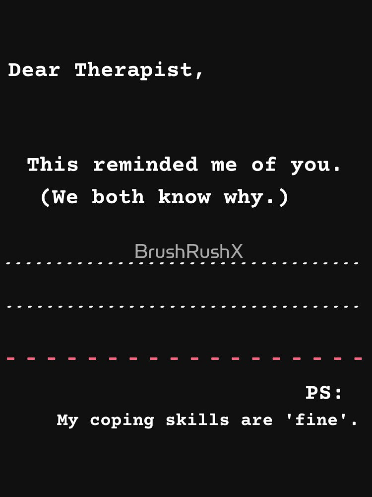 Dear Therapist Postcard - Dark Humor Mental Health Gift for Counselors (2025 Trend) by BrushRushX T-Shirts,... (Image 3)